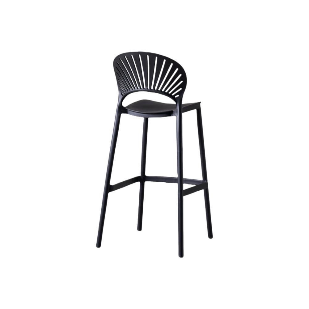 Silla para Bar Paraiso, Color Negro, Diseño moderno X2