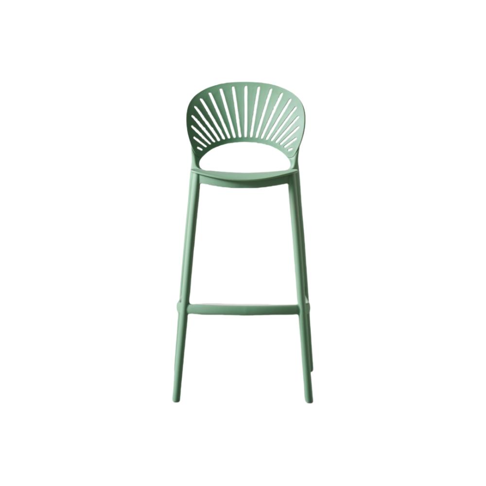 Silla para Bar Paraiso, Color Verde Olivo, Diseño moderno X4