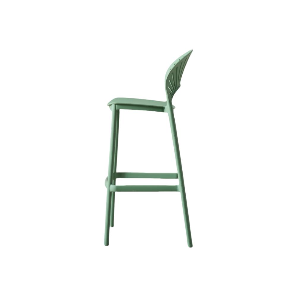 Silla para Bar Paraiso, Color Verde Olivo, Diseño moderno X4