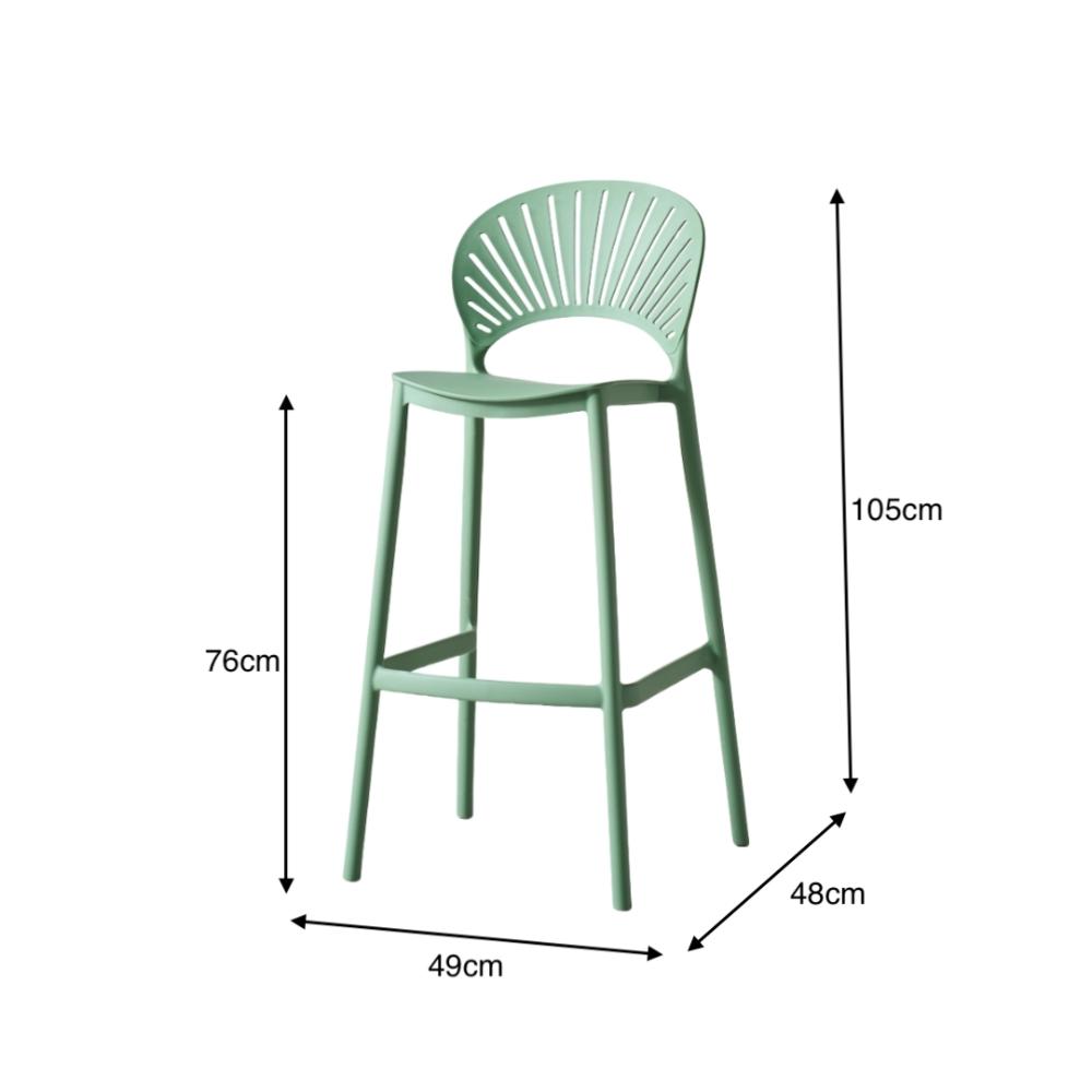 Silla para Bar Paraiso, Color Verde Olivo, Diseño moderno X4