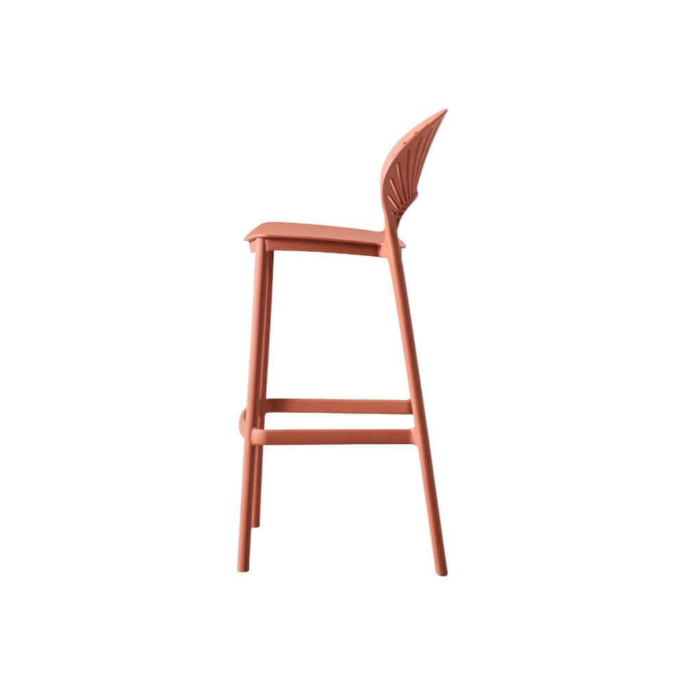 Silla para Bar Paraiso, Color Terracota, Diseño moderno X2