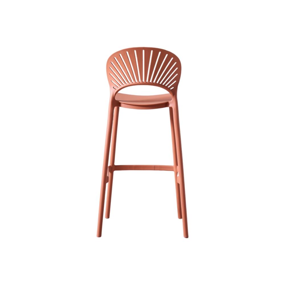 Silla para Bar Paraiso, Color Terracota, Diseño moderno X2