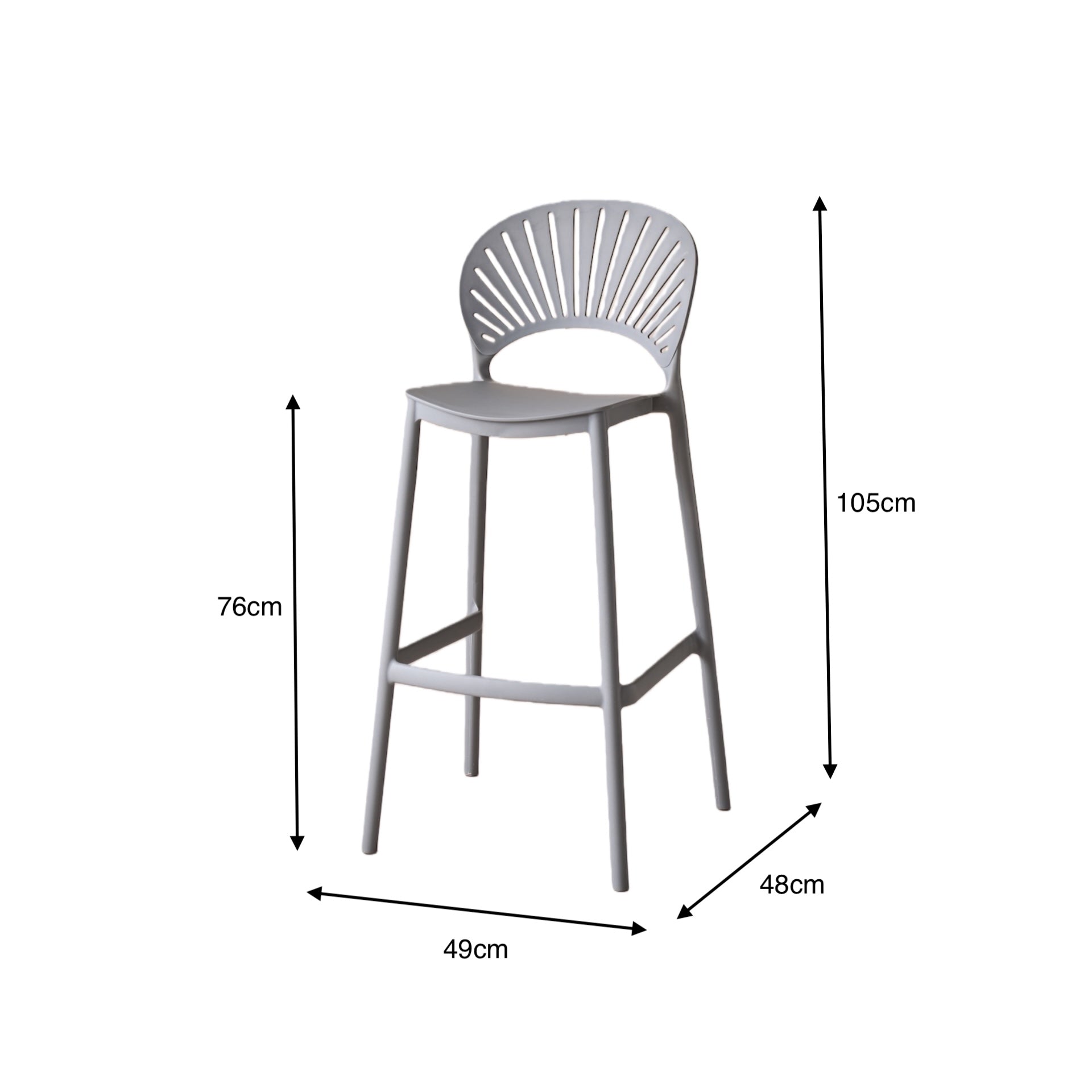 Silla para Bar Paraíso, Color Gris Oscuro, Diseño Moderno