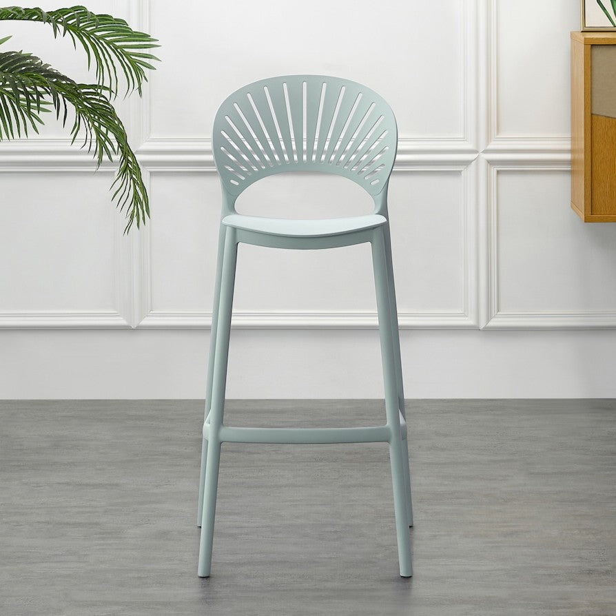Set de 4 Sillas para Bar Paraíso, Color Azul Claro, Diseño Moderno