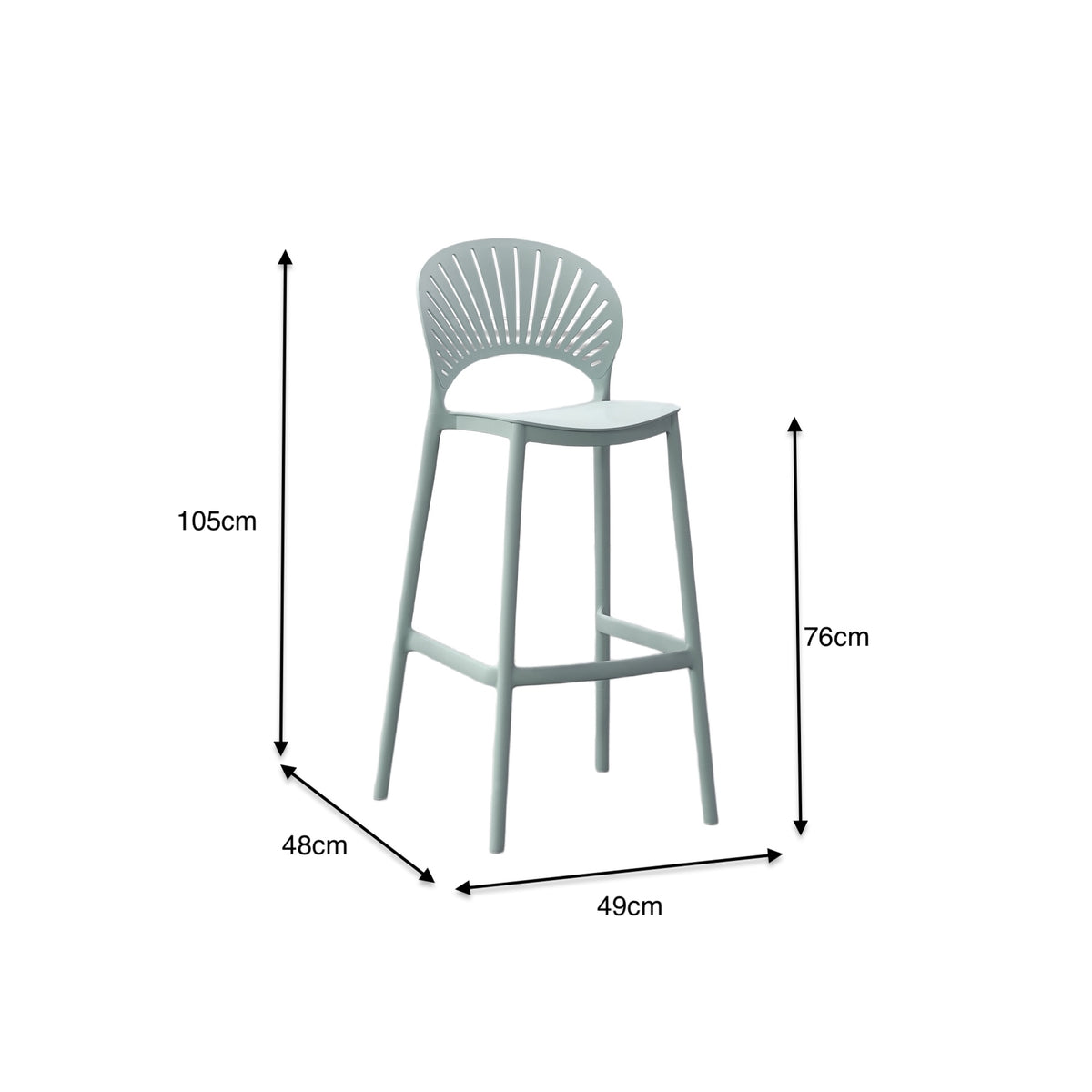 Silla para Bar Paraíso, Color Azul Claro, Diseño Moderno