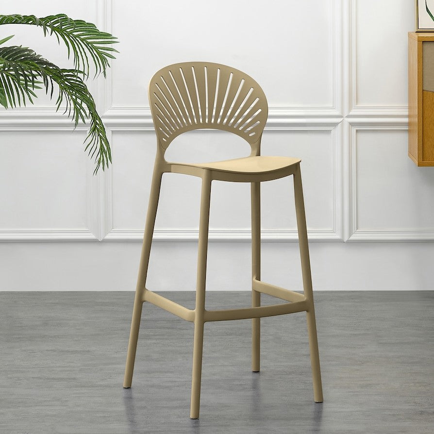 Set de 4 Sillas para Bar Paraíso, Color Khaki, Diseño Moderno