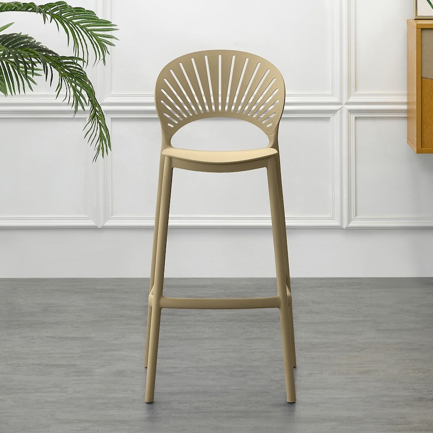 Set de 2 Sillas para Bar Paraíso, Color Khaki, Diseño Moderno