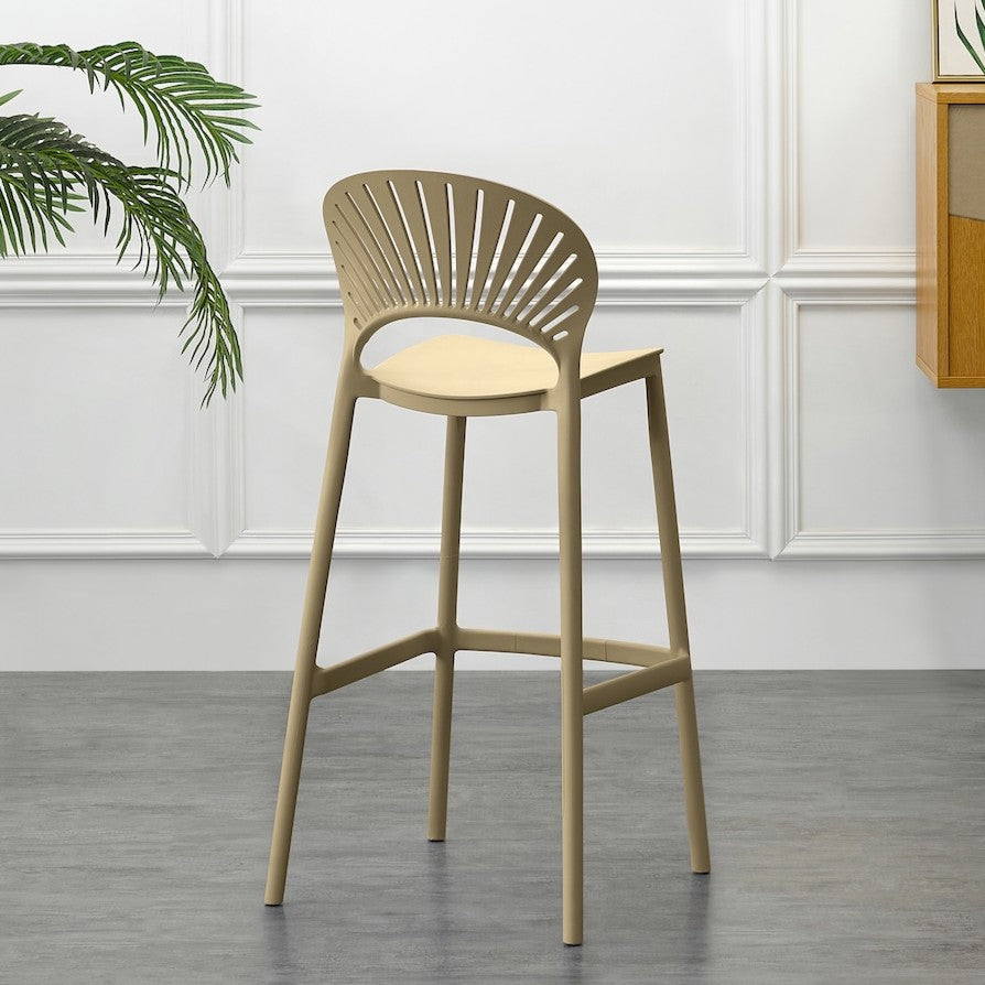 Set de 4 Sillas para Bar Paraíso, Color Khaki, Diseño Moderno