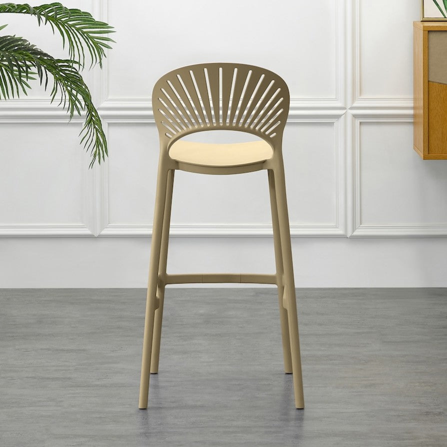 Set de 4 Sillas para Bar Paraíso, Color Khaki, Diseño Moderno