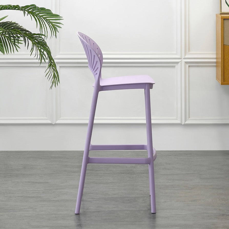 Set de 4 Sillas para Bar Paraíso, Color Lila, Diseño Moderno