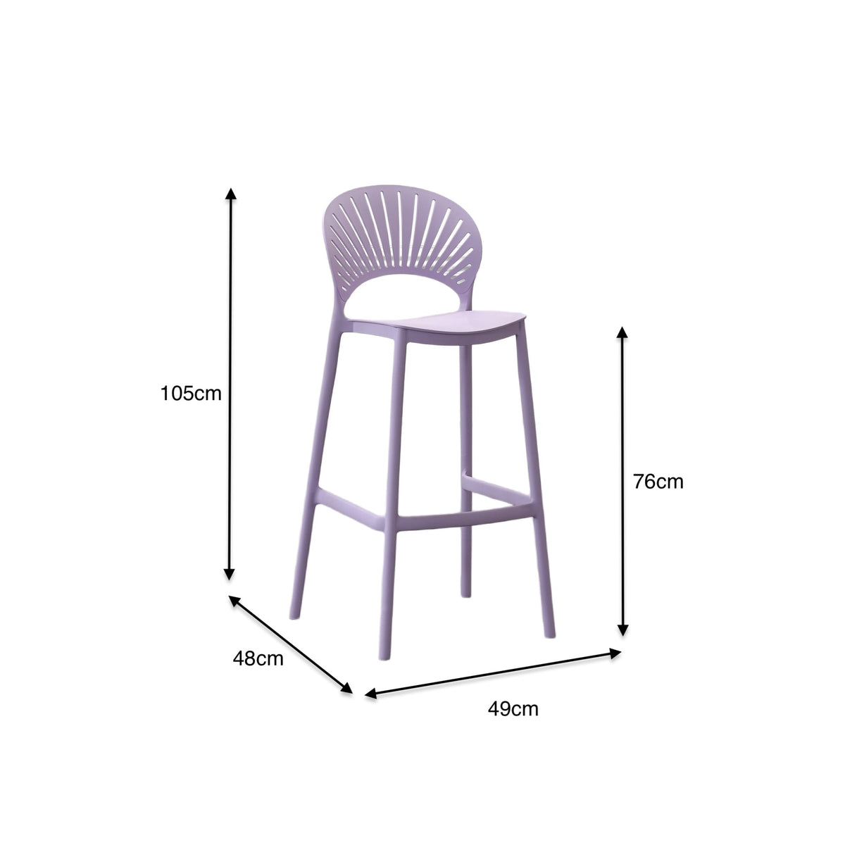 Set de 2 Sillas para Bar Paraíso, Color Lila, Diseño Moderno