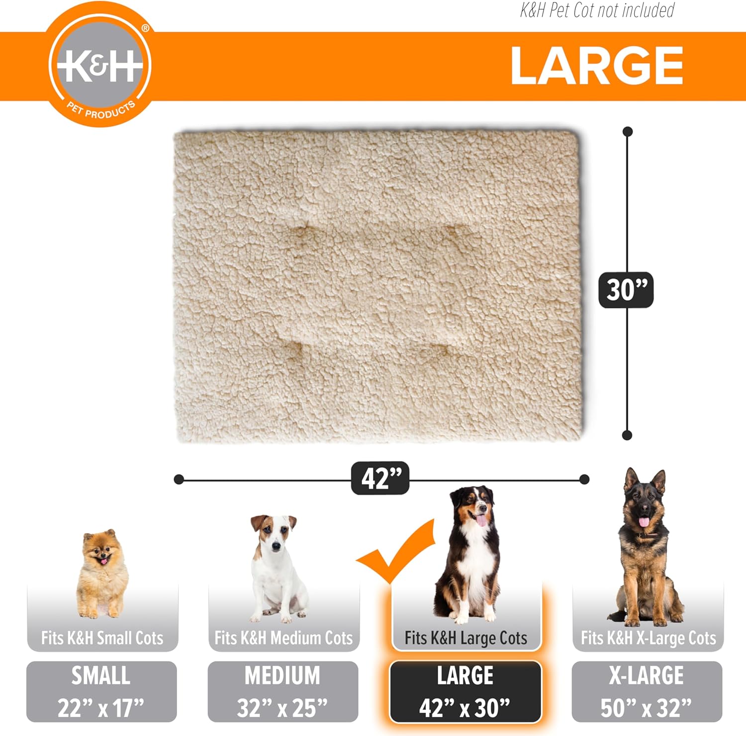 K&H Pet Products Almohadilla para cuna para perro (la cuna se vende por...