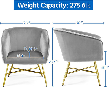 Yaheetech Silla decorativa, moderna silla de terciopelo para sala de estar con...