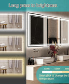Espejo LED de 40 x 24 pulgadas para baño, espejo de baño sin niebla, con luces,...