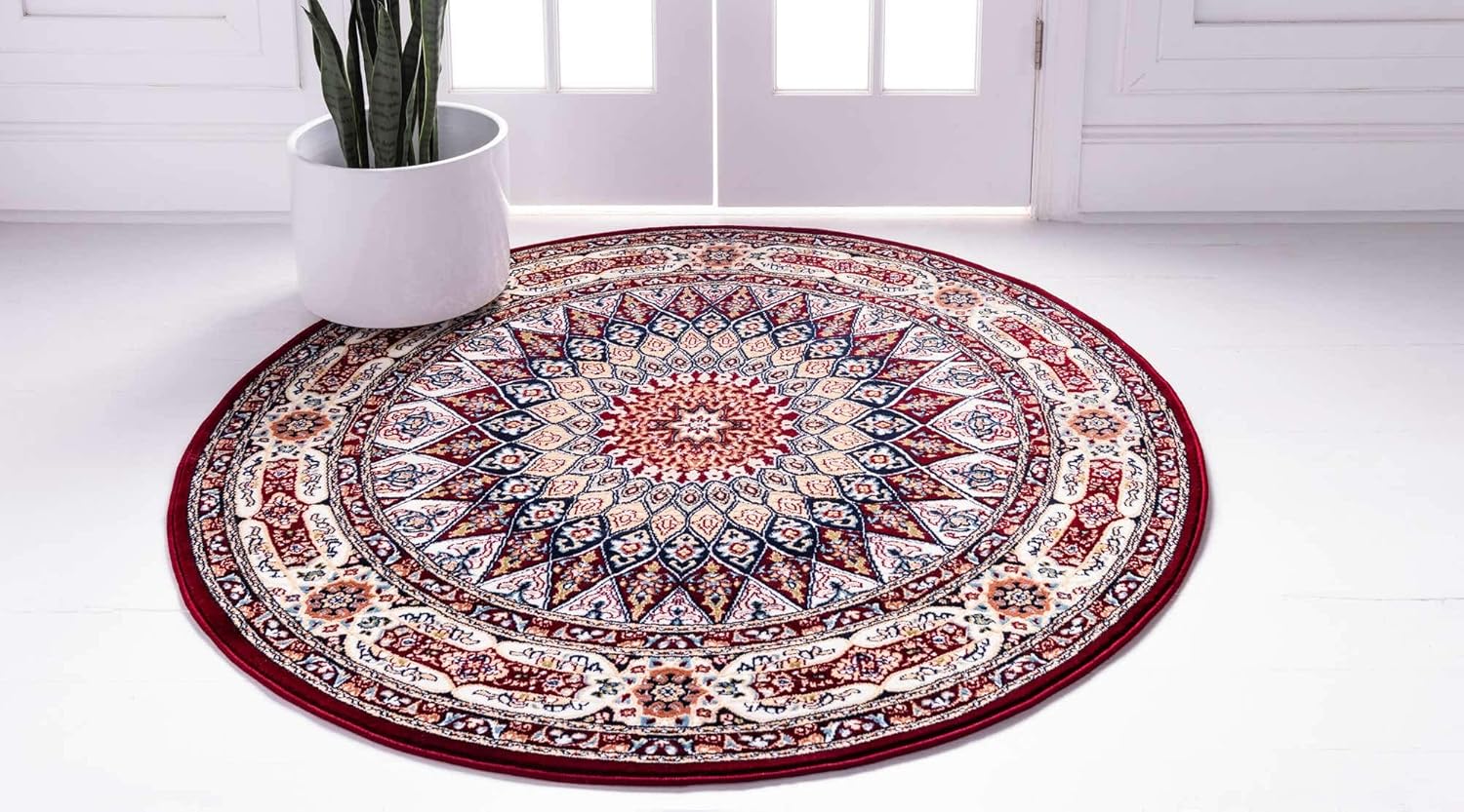 Unique Loom Colección Narenj - Adams - Alfombra redonda de 5 pies 1 pulgada,...