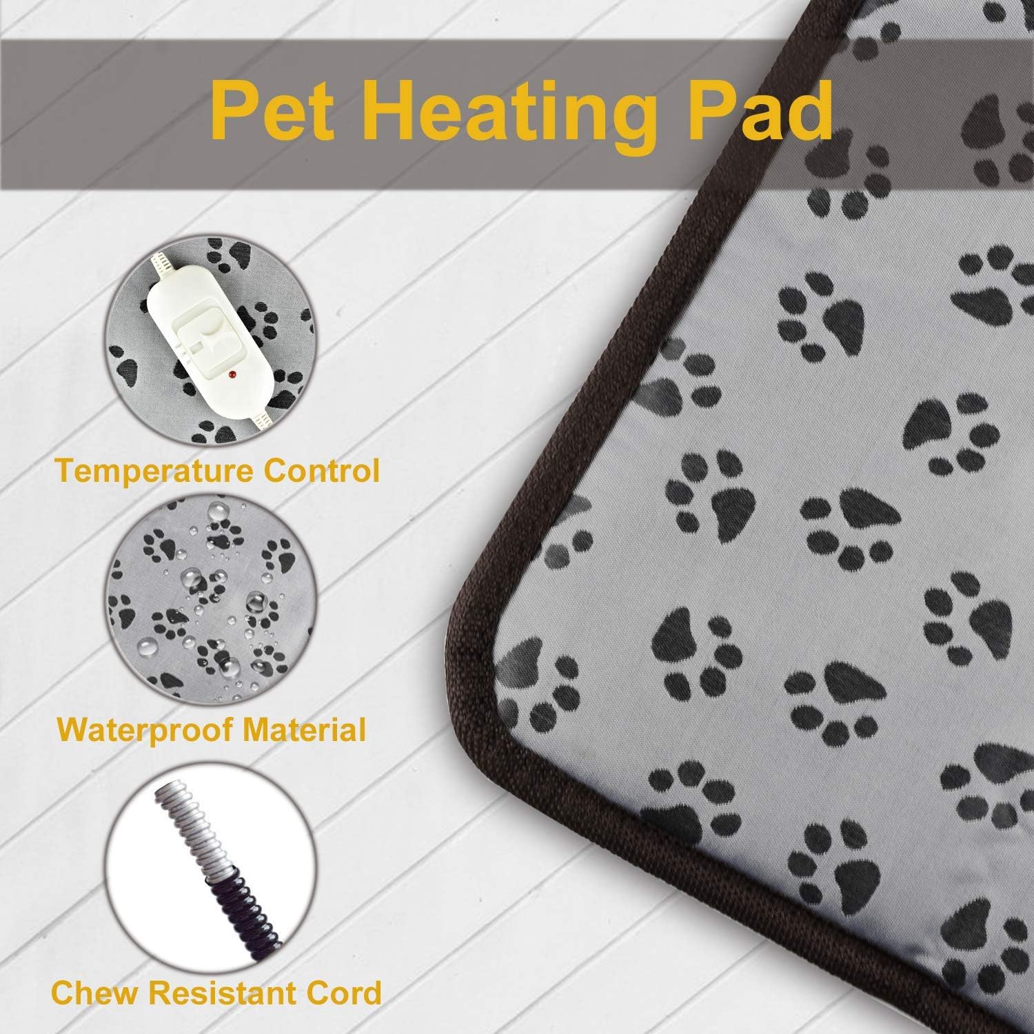 Almohadilla térmica impermeable para mascotas, perros y gatos, calefacción...
