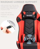 Ohaho - Silla de oficina para juegos, estilo de carreras, ajustable, cojín...