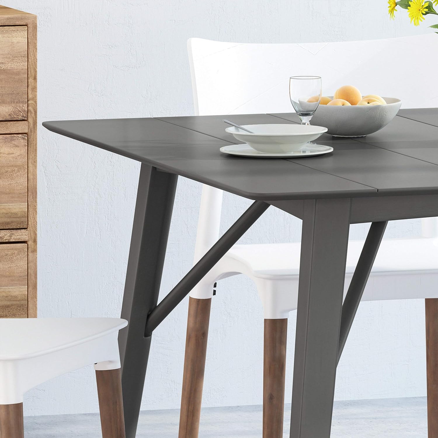 Mesa de comedor moderna, mesa de comedor cuadrada de madera, mesa de cocina con