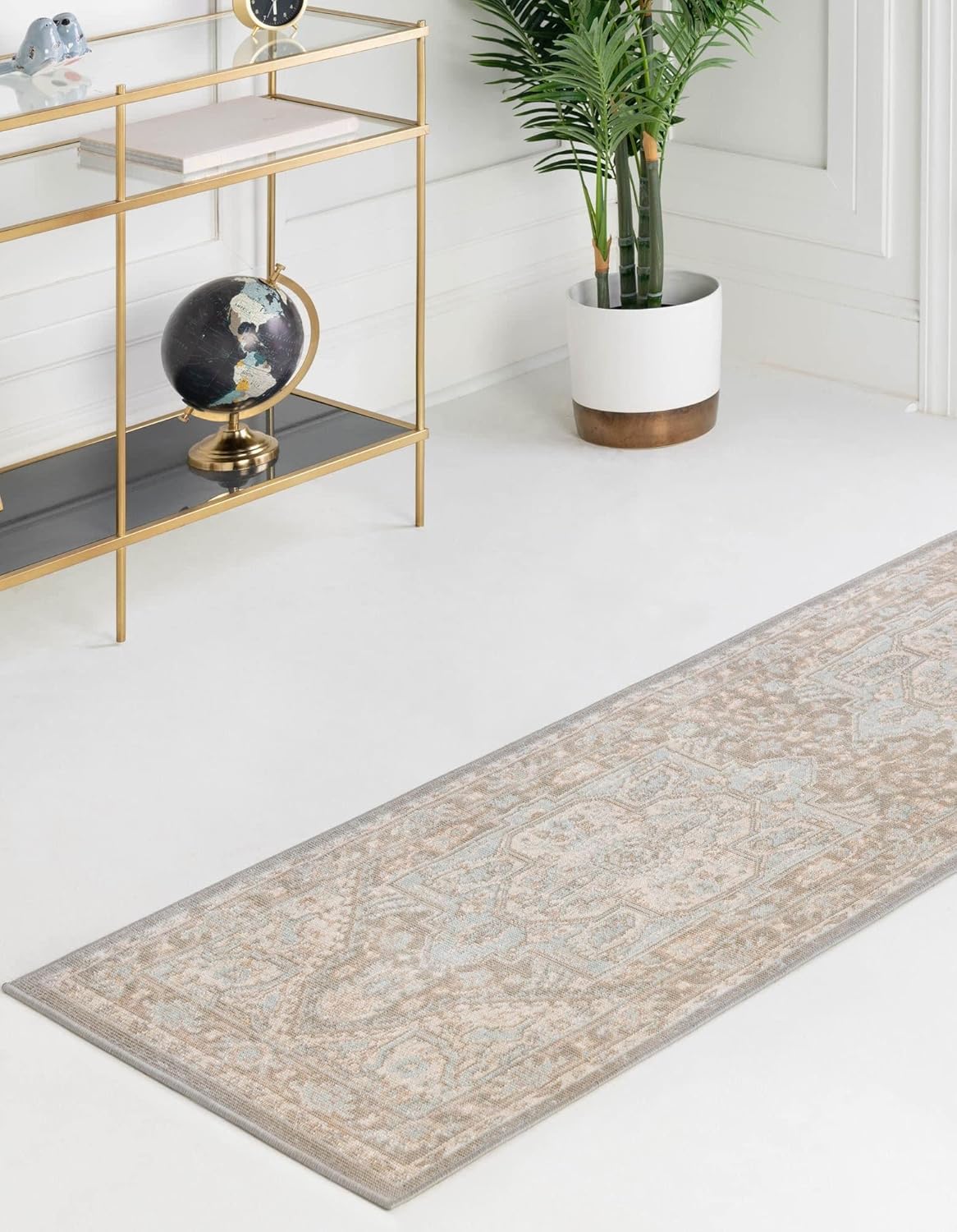 Whitney Collection Alfombra Milano (2 pies x 6 pies 1 pulgada, gris nubemarfil)