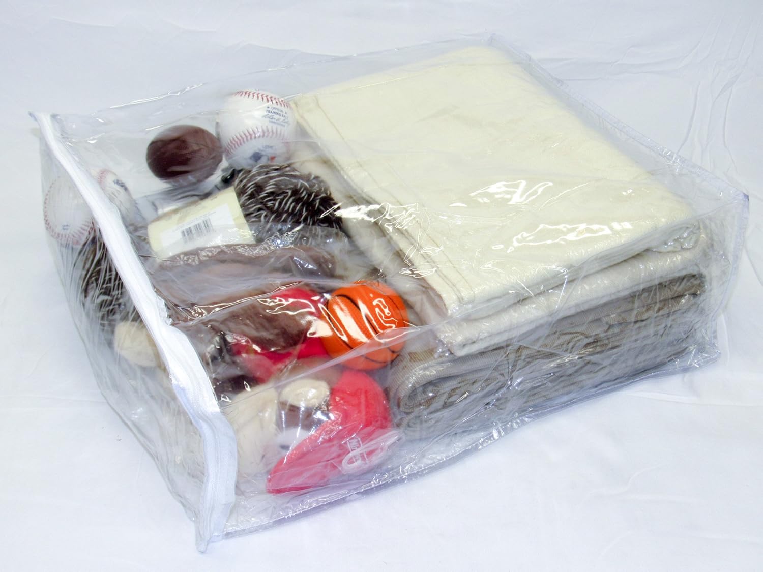 Paquete de 4 bolsas de almacenamiento de vinilo resistente con cremallera