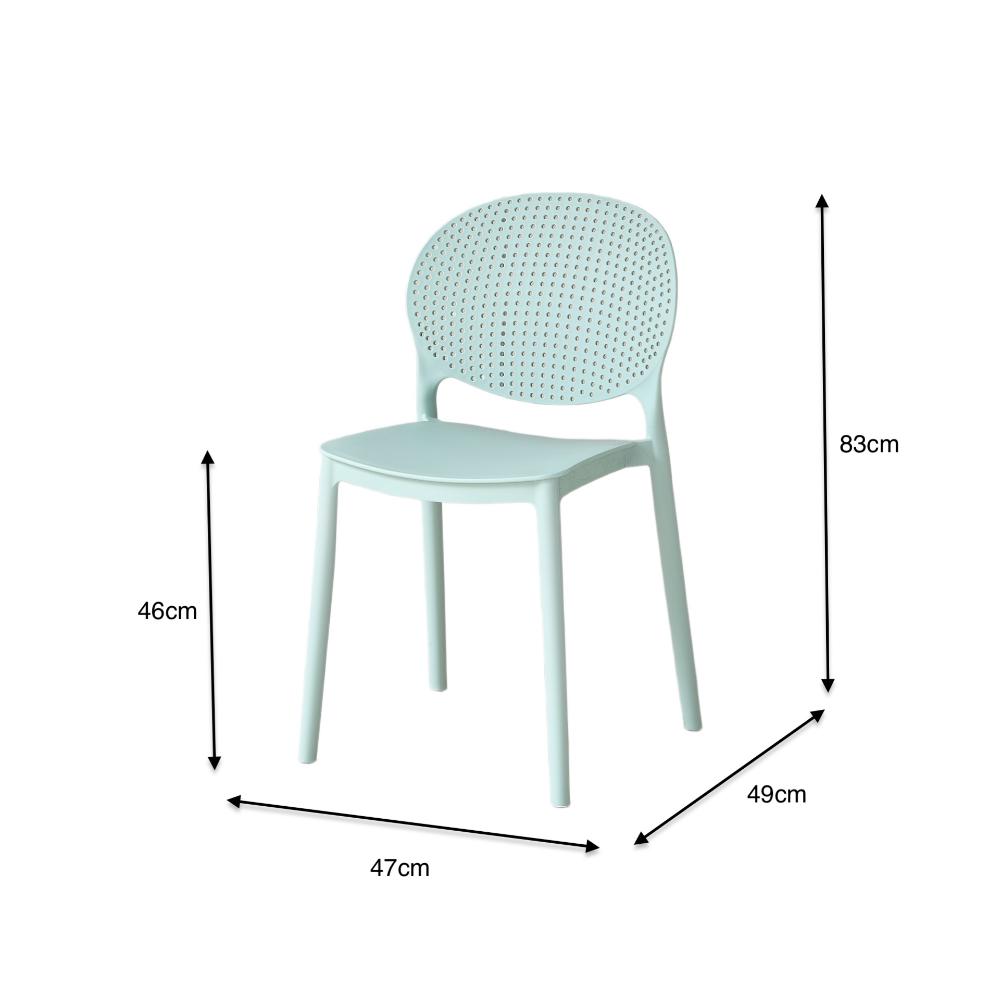 Silla Florida, Color Azul Claro, con Espaldar y Diseño Moderno