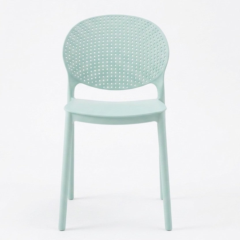 Set de 2 Sillas Florida, Color Azul Claro, con Espaldar y Diseño Moderno