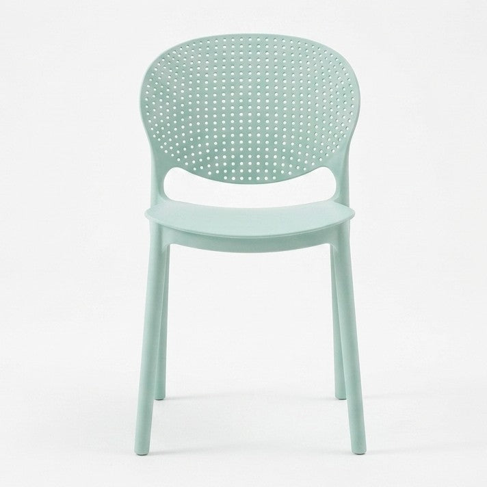 Set de 2 Sillas Florida, Color Azul Claro, con Espaldar y Diseño Moderno