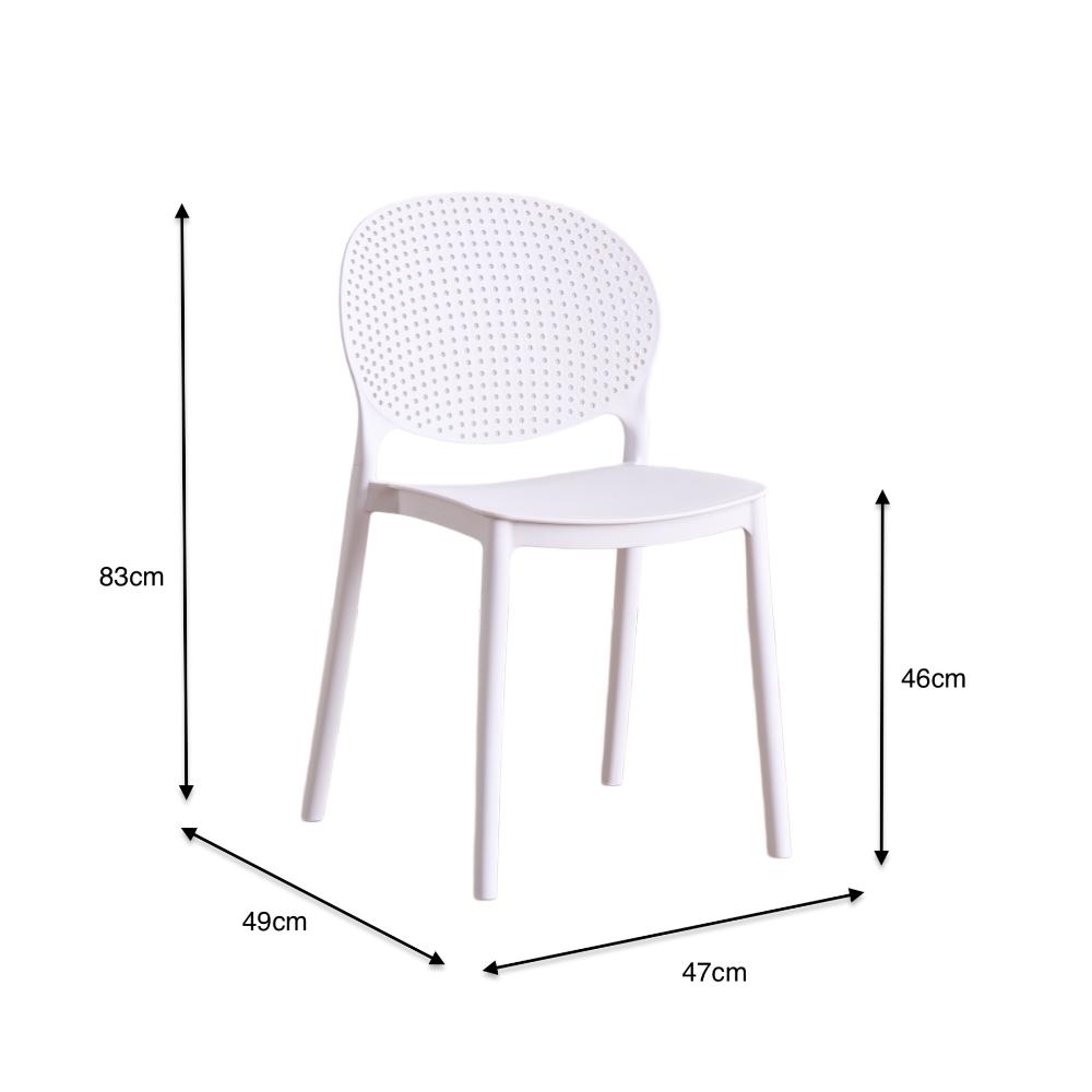 Silla Florida, Color Blanco, con Espaldar y Diseño Moderno