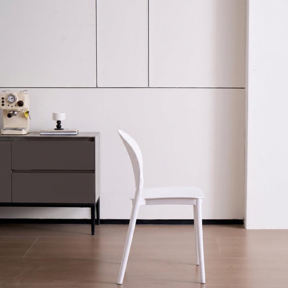 Silla Florida, Color Blanco, con Espaldar y Diseño Moderno X2