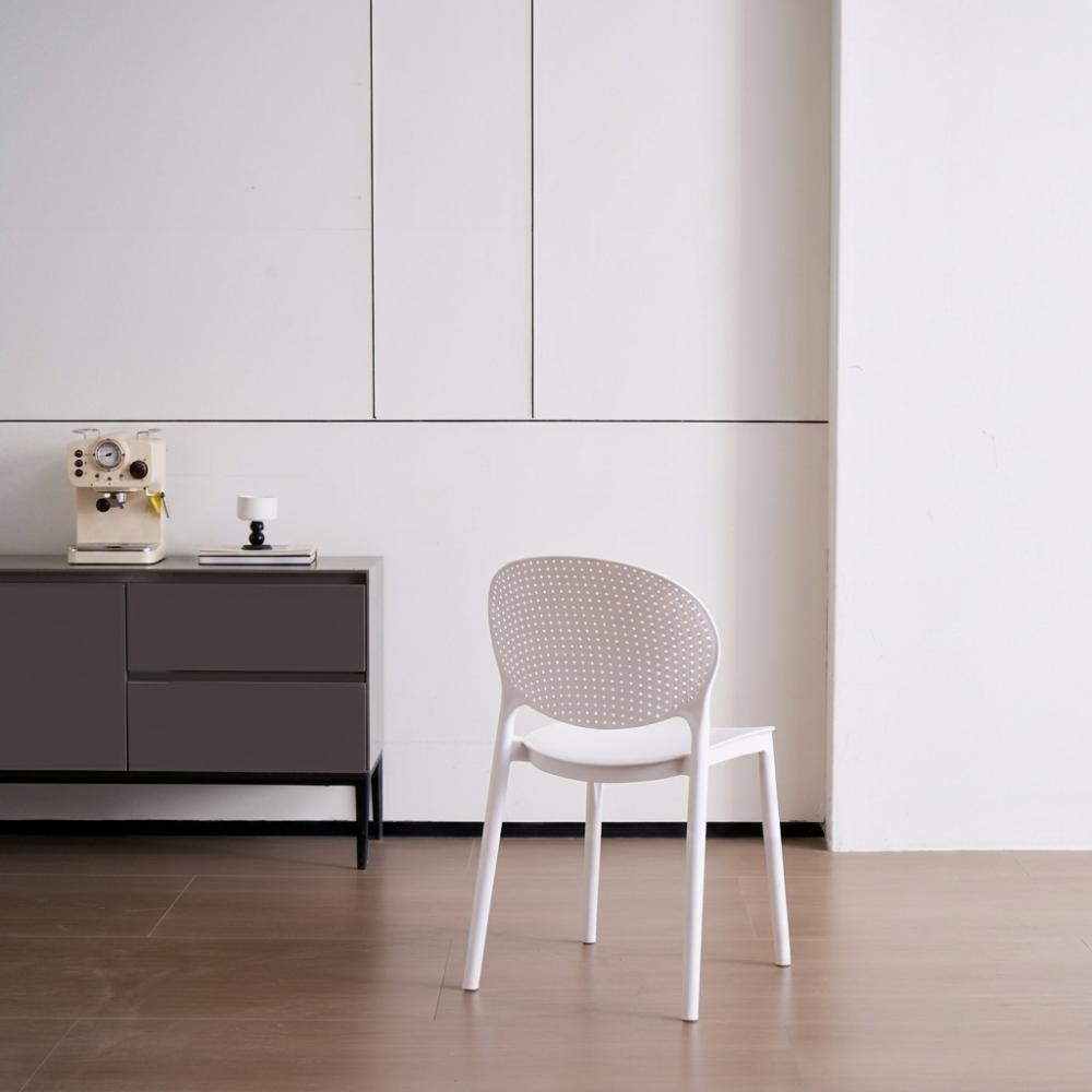 Silla Florida, Color Blanco, con Espaldar y Diseño Moderno X2