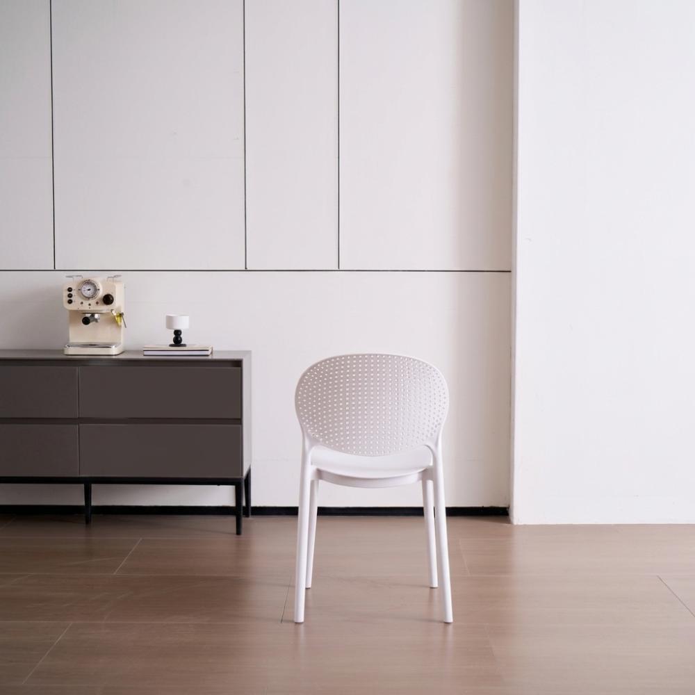 Silla Florida, Color Blanco, con Espaldar y Diseño Moderno