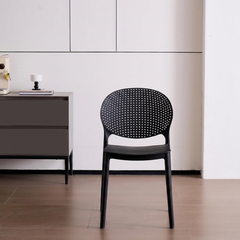 Set de 2 Sillas Florida, Color Negro, con Espaldar y Diseño Moderno