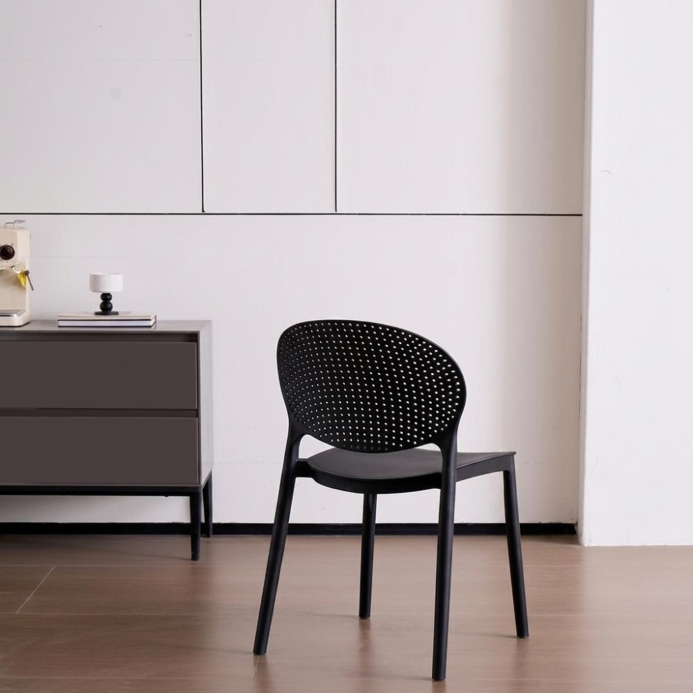 Set de 2 Sillas Florida, Color Negro, con Espaldar y Diseño Moderno