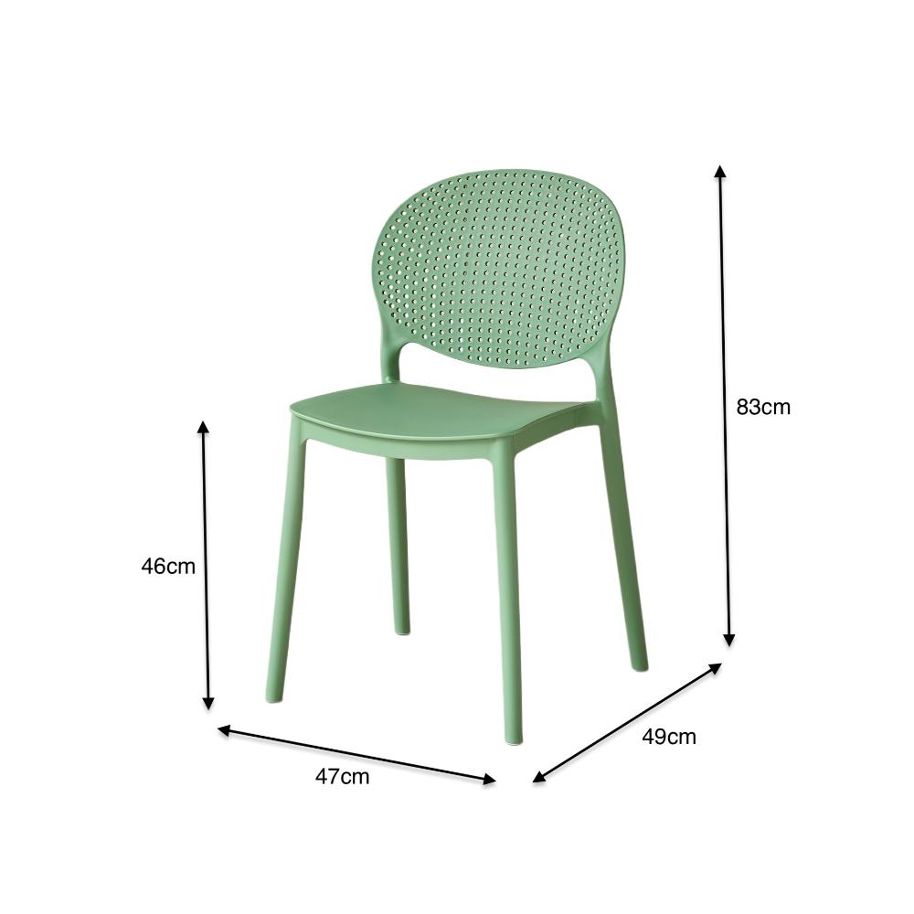 Set de 4 Sillas Florida, Color Verde, con Espaldar y Diseño Moderno