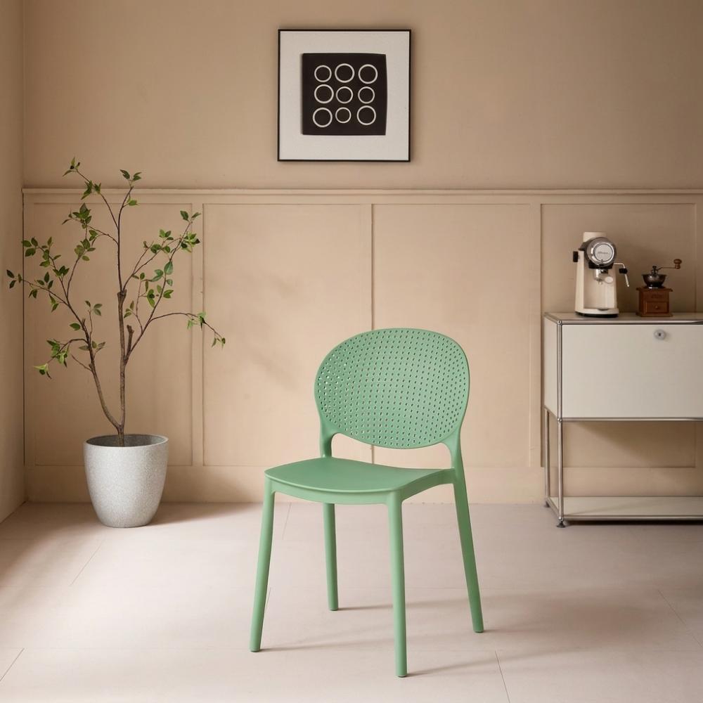 Silla Florida, Color Verde, con Espaldar y Diseño Moderno