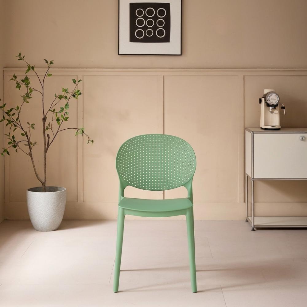 Silla Florida, Color Verde, con Espaldar y Diseño Moderno