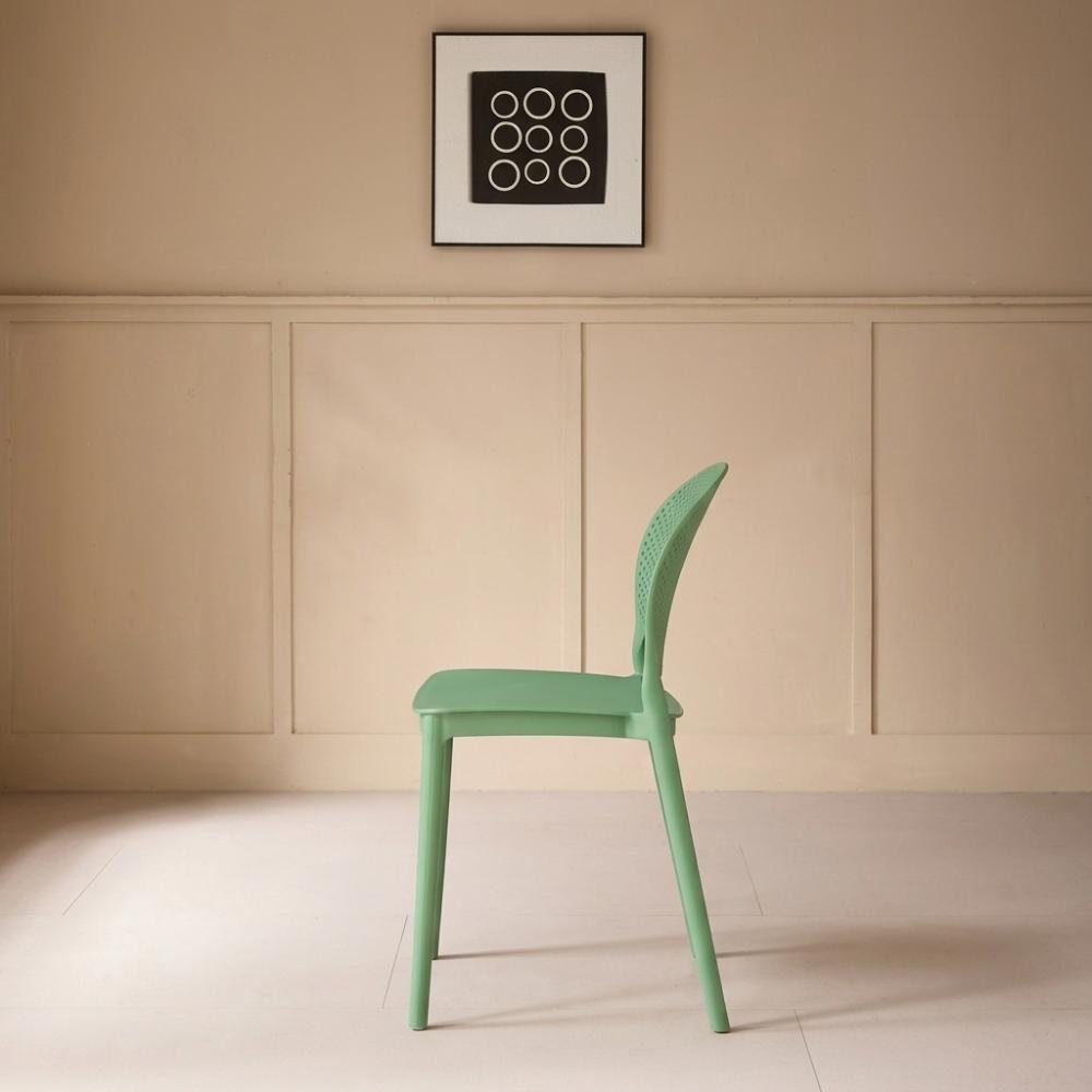 Silla Florida, Color Verde, con Espaldar y Diseño Moderno