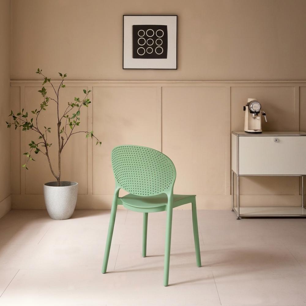 Set de 2 Sillas Florida, Color Verde, con Espaldar y Diseño Moderno