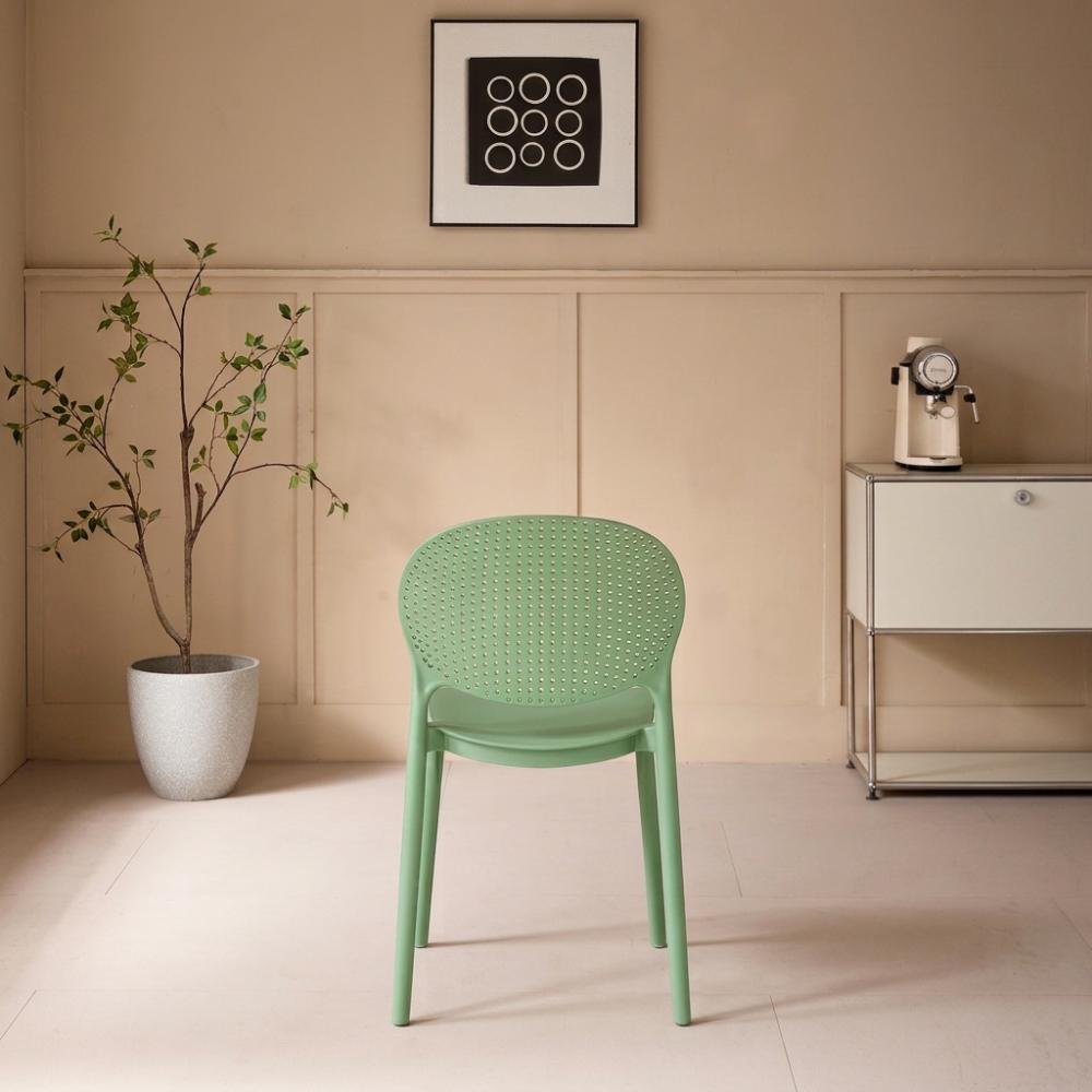 Silla Florida, Color Verde, con Espaldar y Diseño Moderno