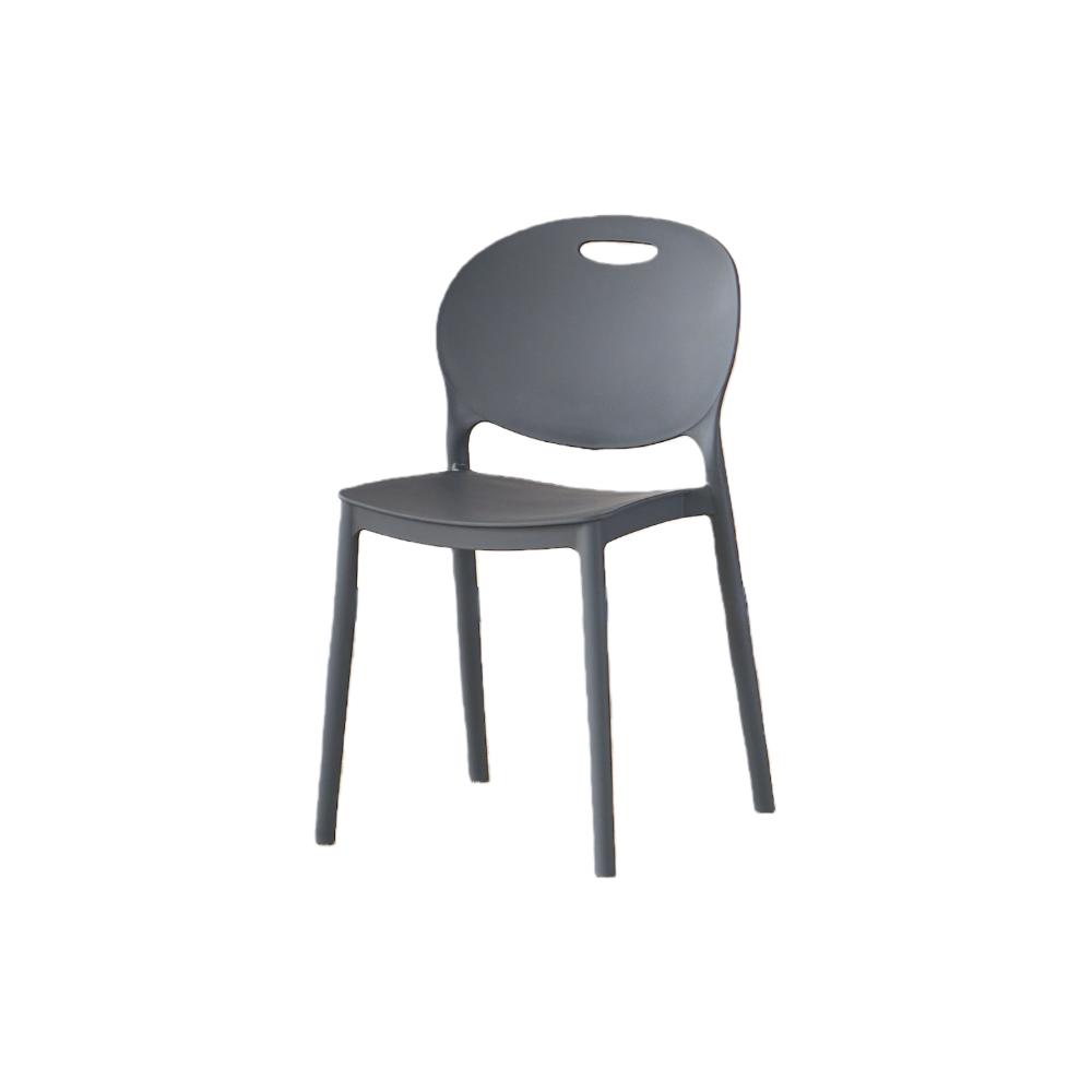 Silla Queens, Gris Oscuro, Con espaldar redondo y diseño minimalista