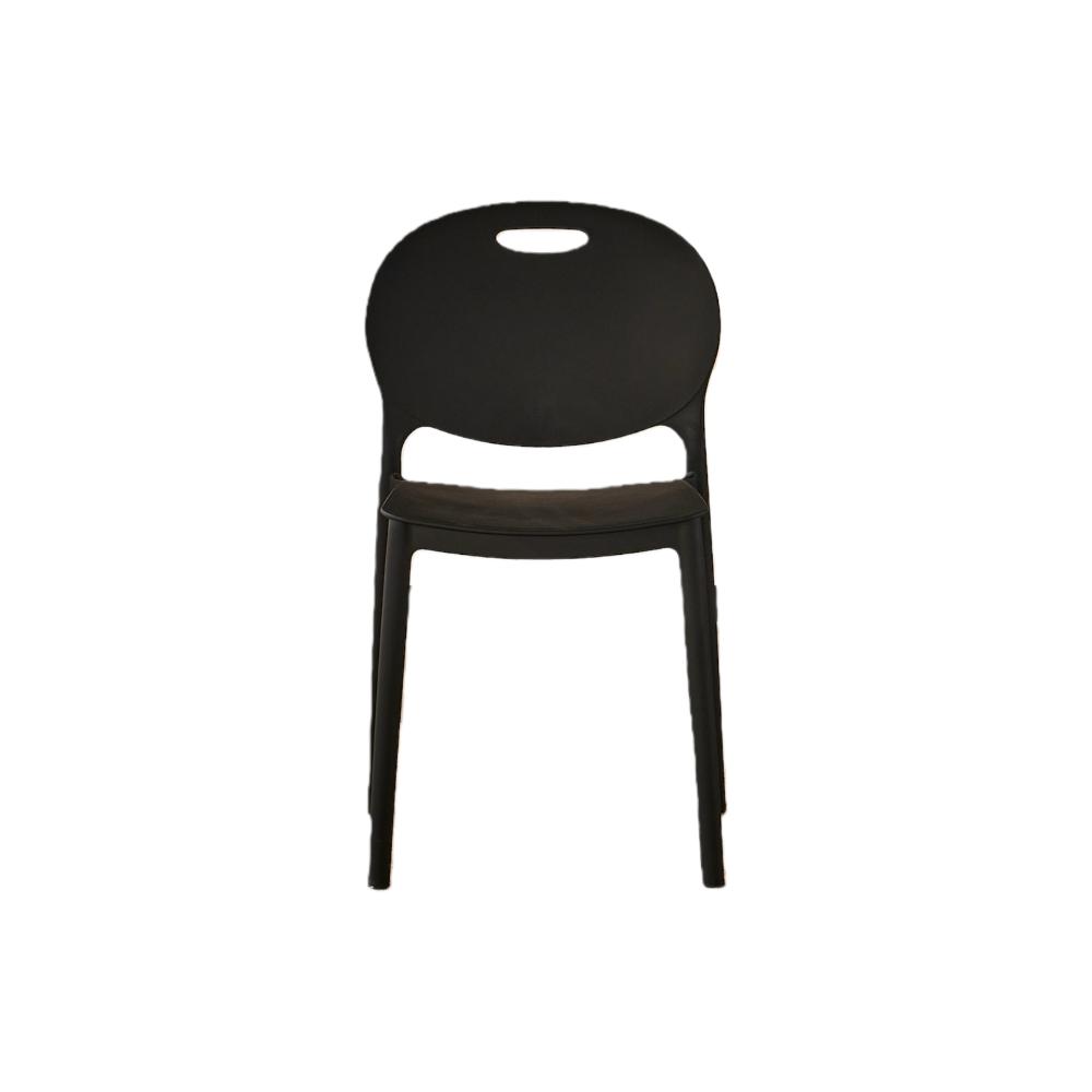 Silla Queens, Negro, Con espaldar redondo y diseño minimalista