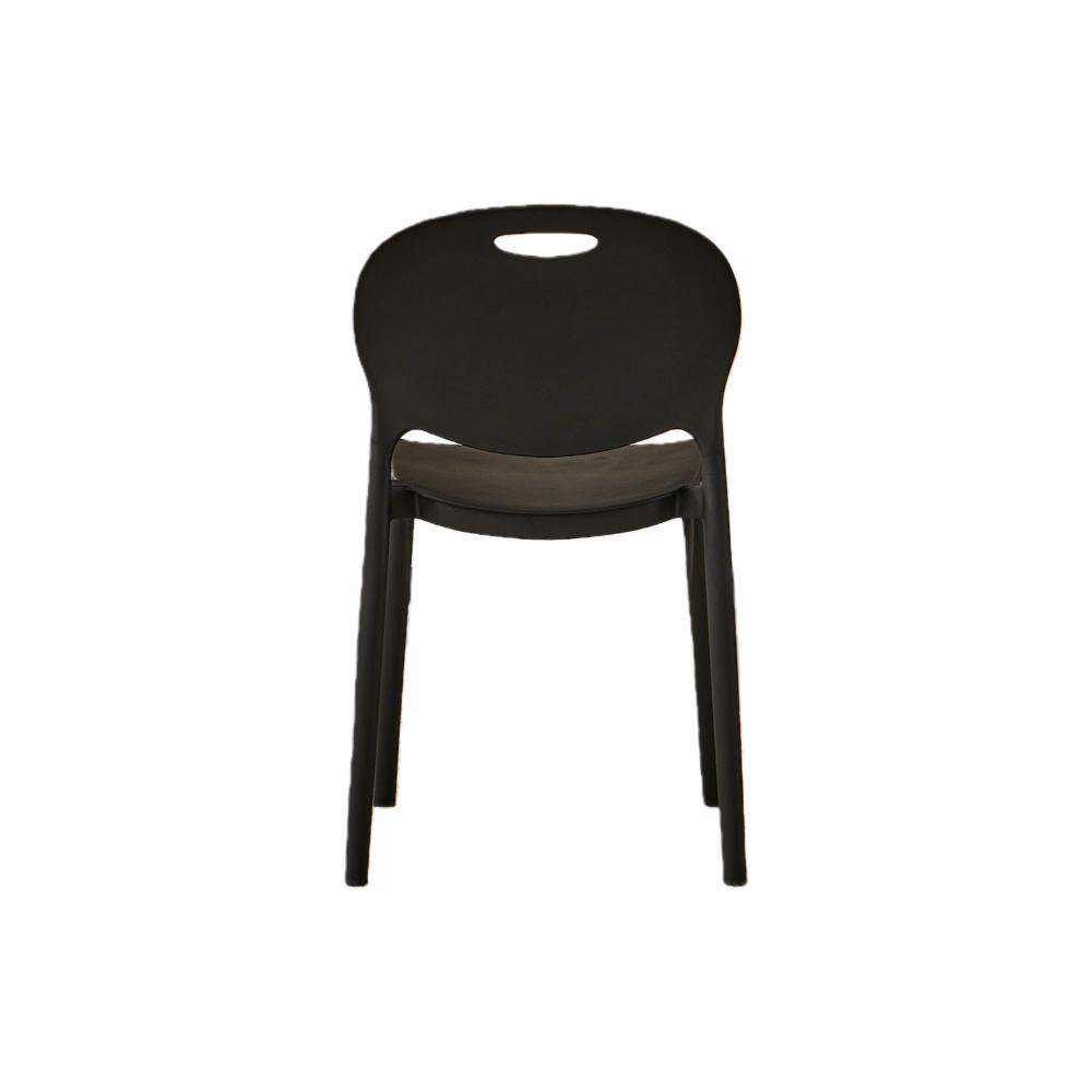 Silla Queens, Negro, Con espaldar redondo y diseño minimalista