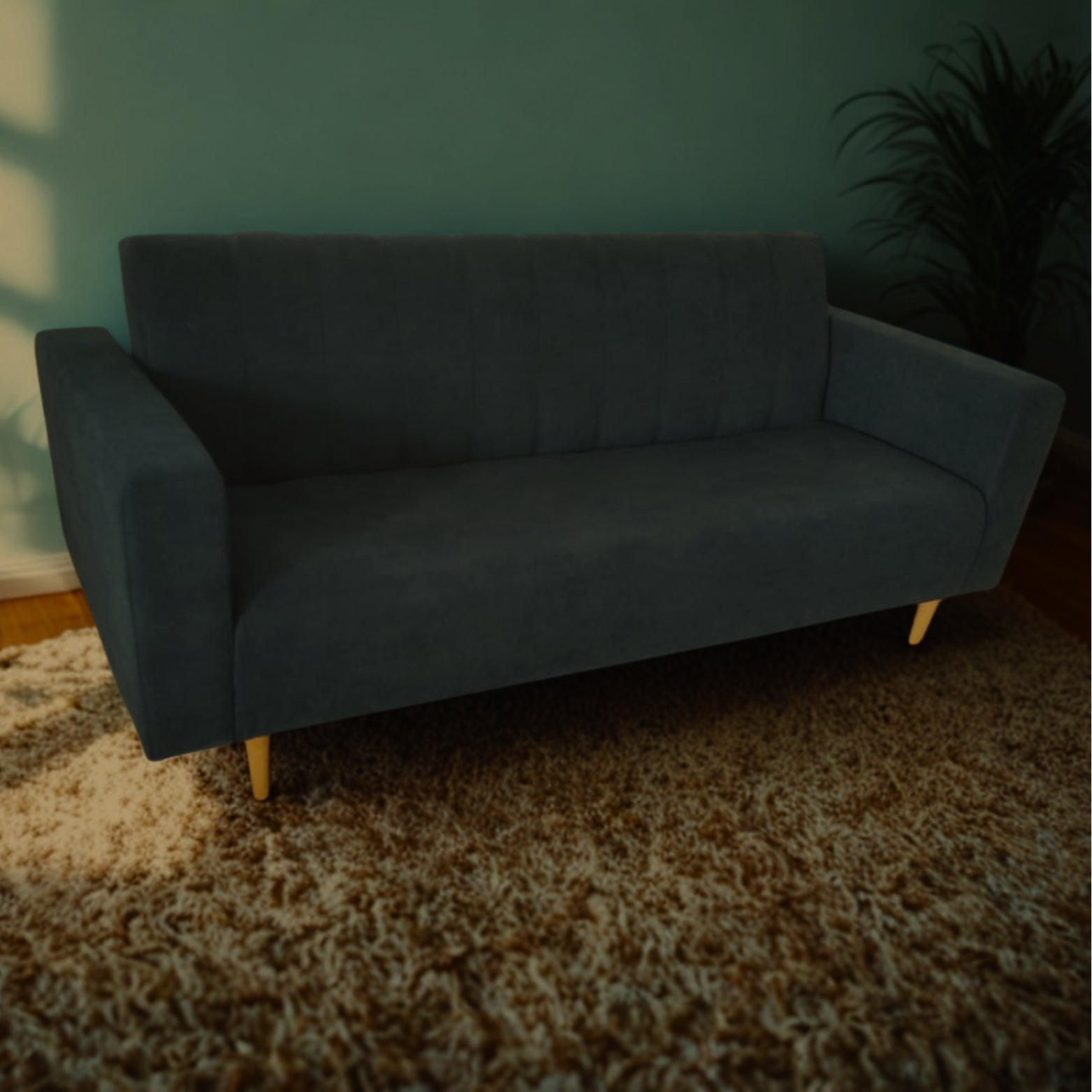 Sofacama Split Con Brazos 3 Puestos 200x100x40 Negro