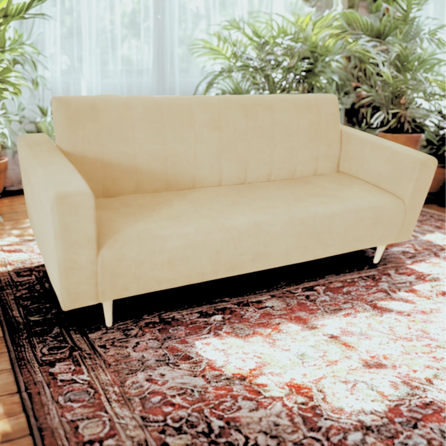 Sofacama Split Con Brazos 3 Puestos 200x100x40 Beige