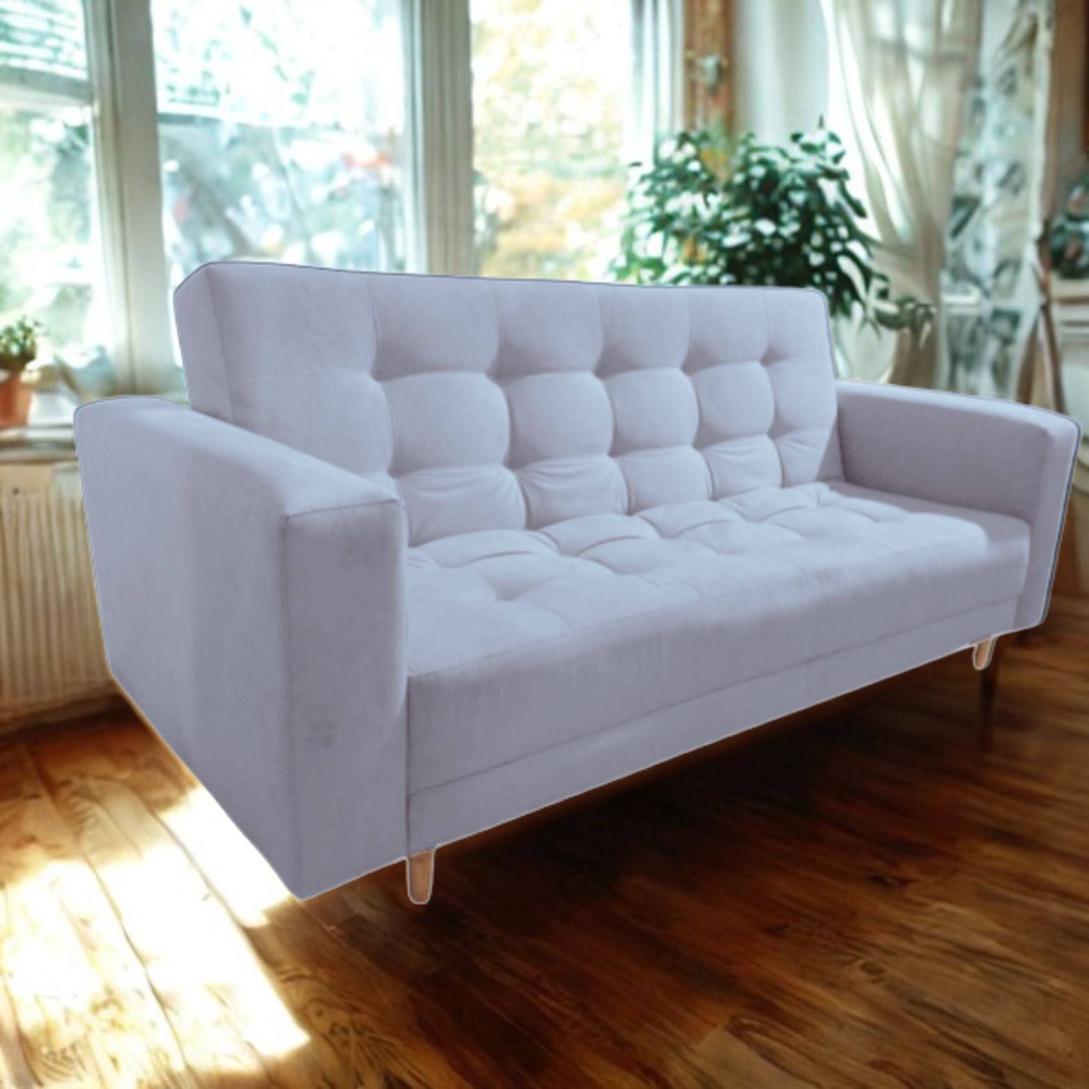 Sofacama Munich 3 Puetos Con Brazos 200x100x30 Plata
