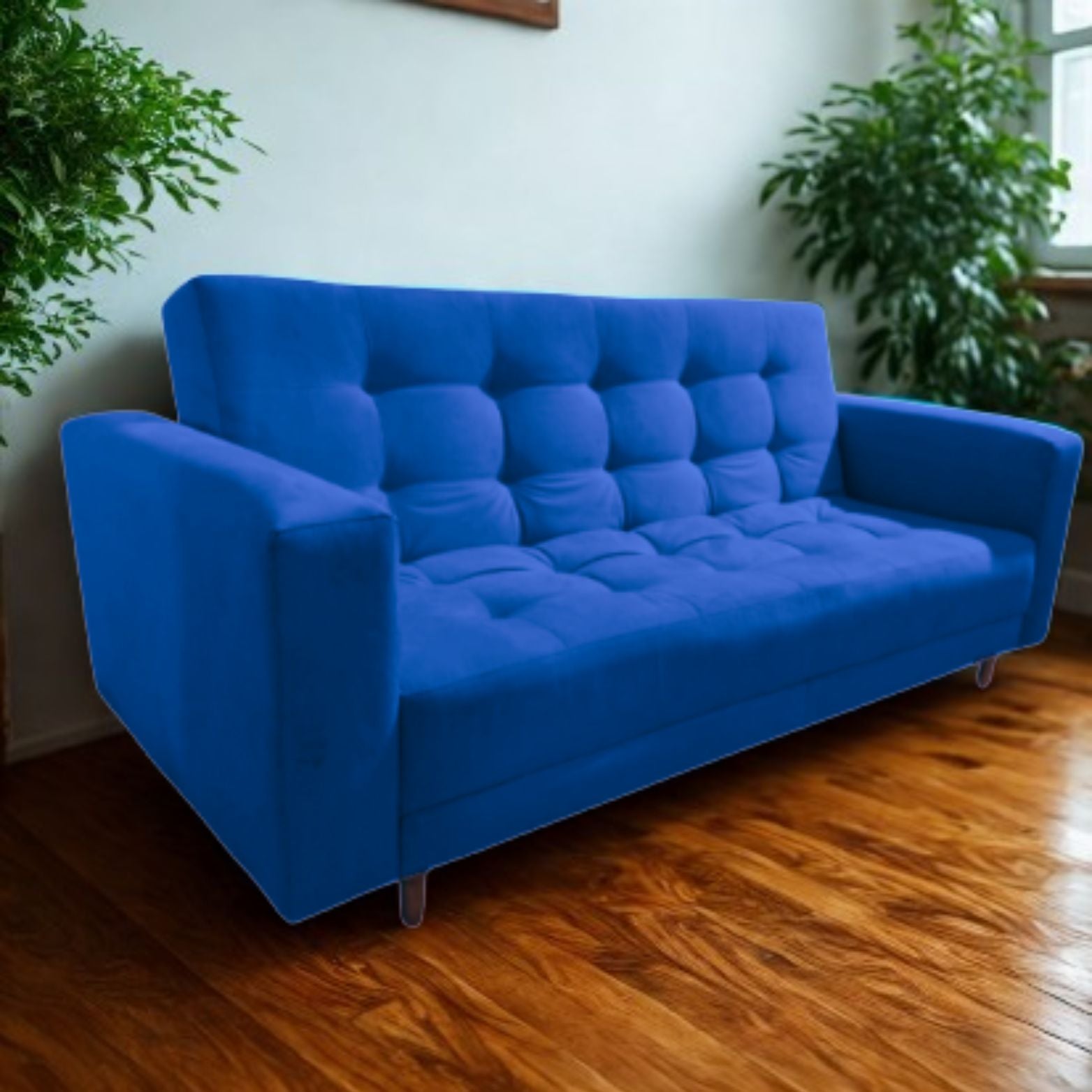 Sofacama Munich 3 Puetos Con Brazos 200x100x30 Petroleo
