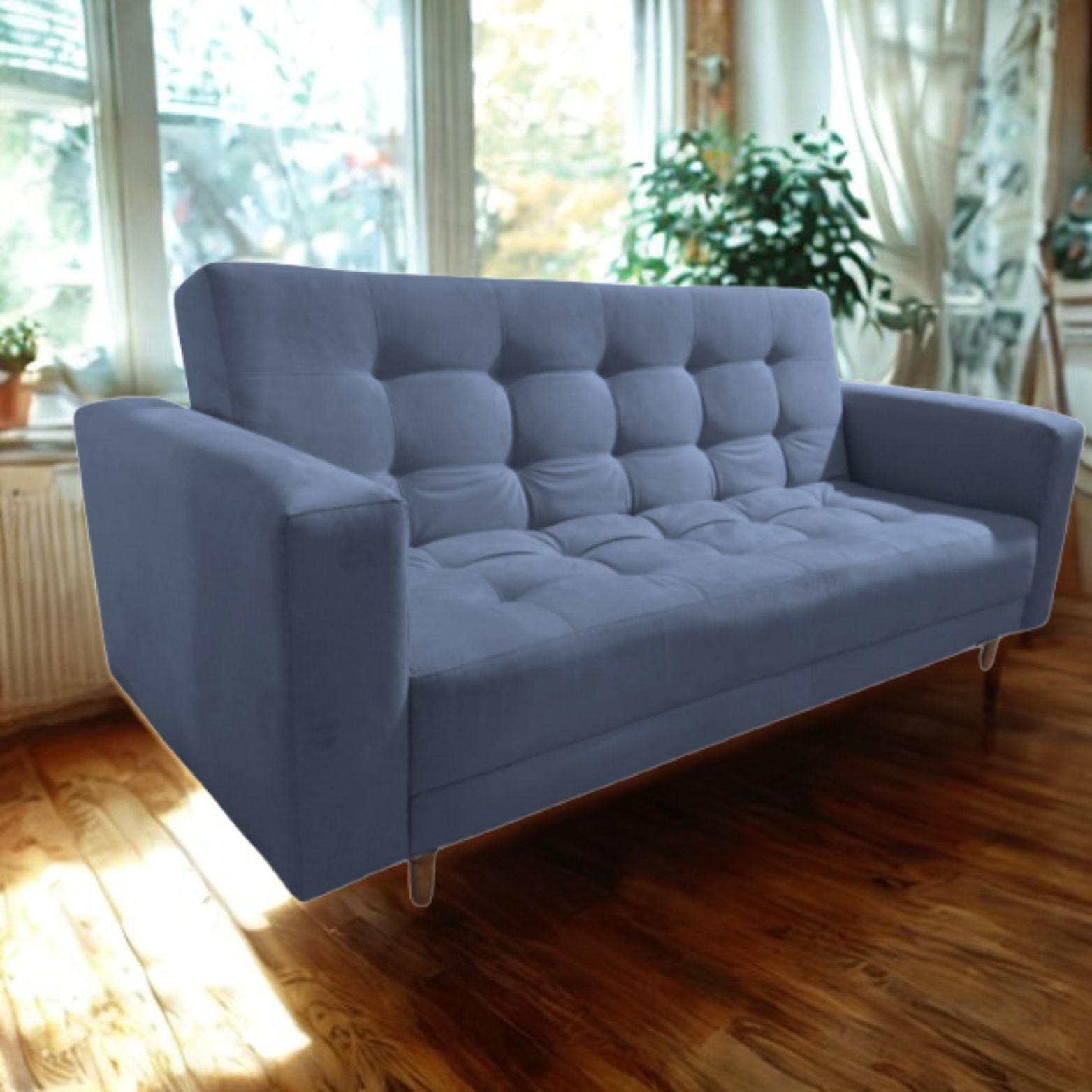 Sofacama Munich 3 Puetos Con Brazos 200x100x30 Gris
