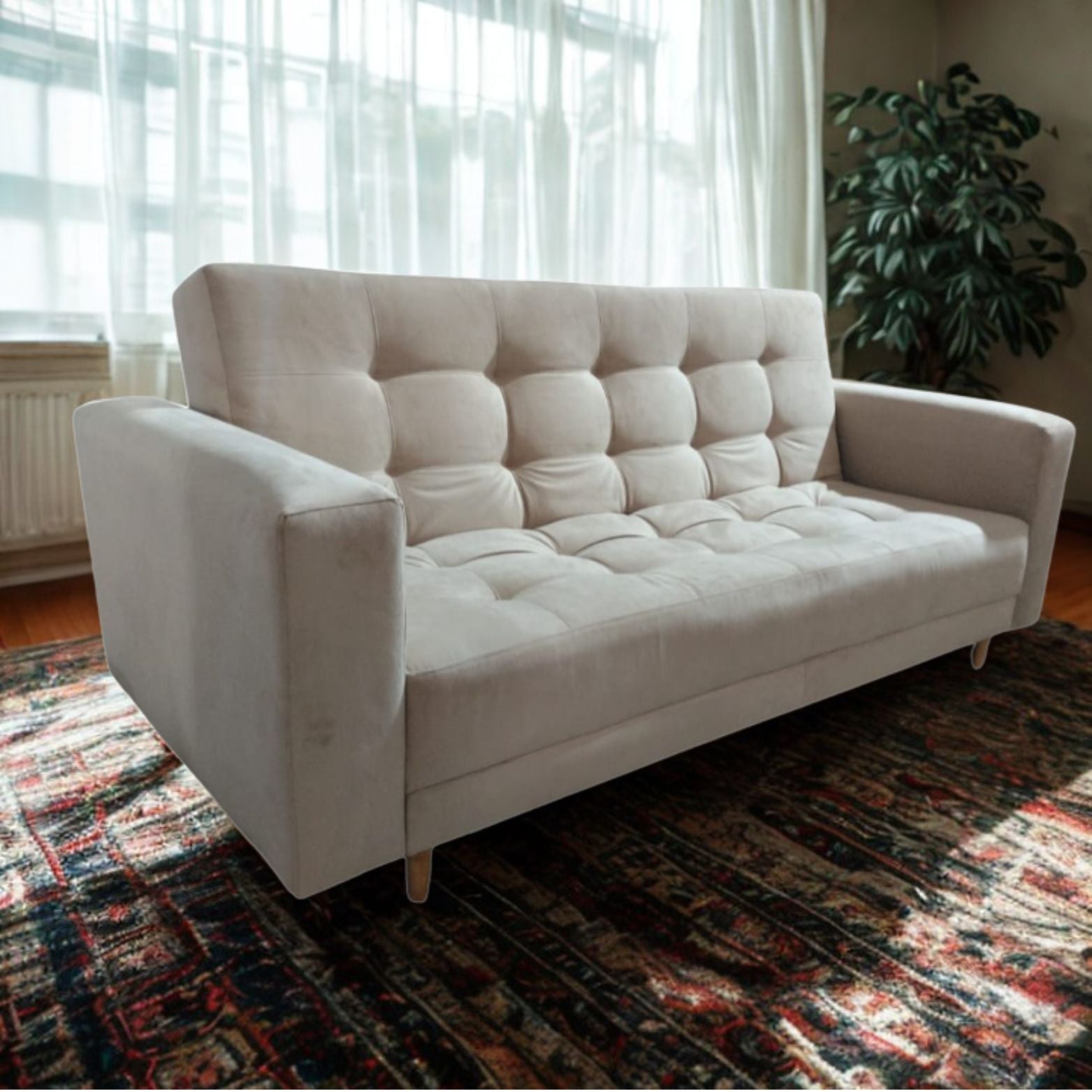 Sofacama Munich 3 Puetos Con Brazos 200x100x30 Beige