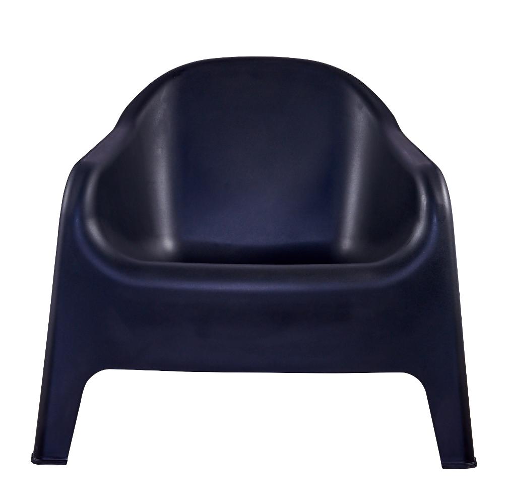 Silla Lounge Sun, Negro, cómoda para terraza o jardín