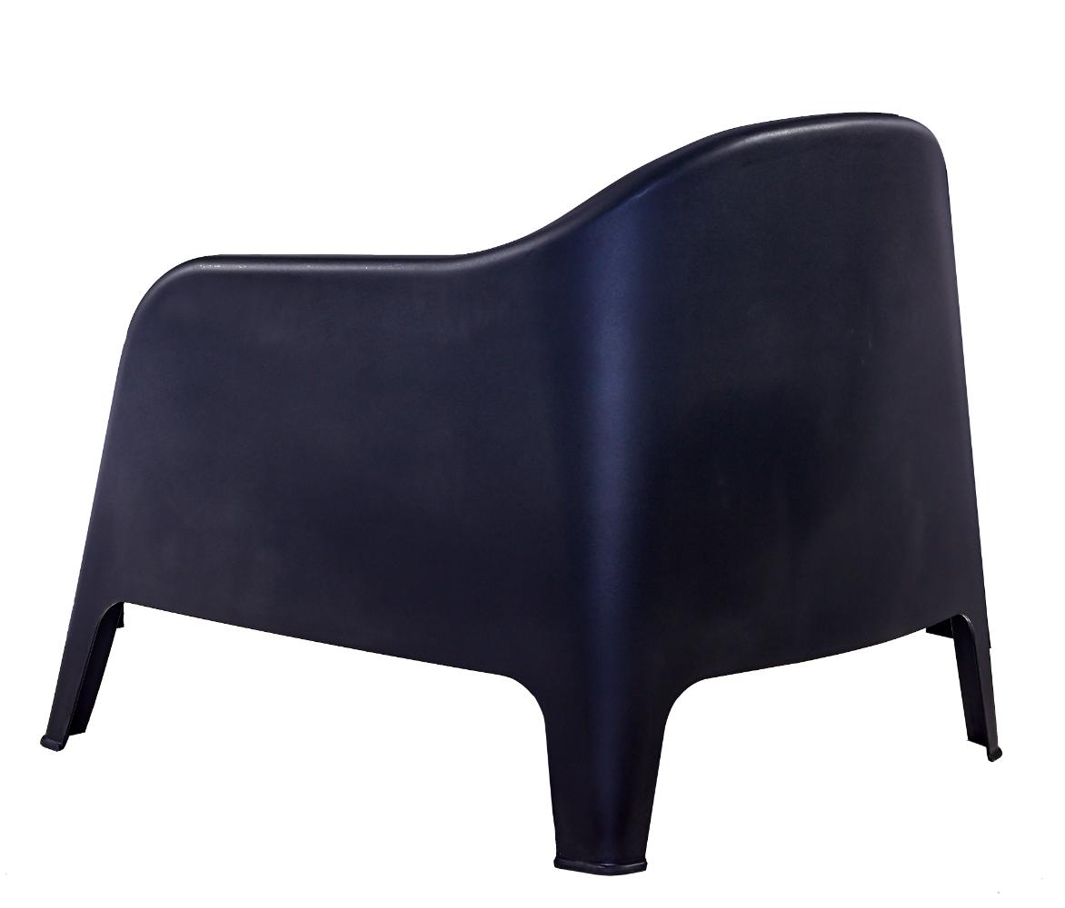 Silla Lounge Sun, Negro, cómoda para terraza o jardín